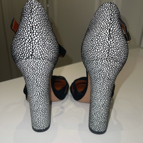 Via Spiga black and white block heel sandals - Picture 3 of 4